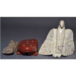 COLLECTION OF THREE PUEBLO FETISHES