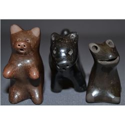 THREE SANTA CLARA POTTERY ANIMALS