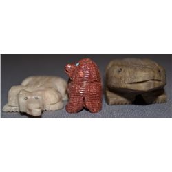 THREE PUEBLO FETISHES