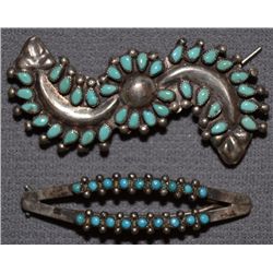 TWO NAVAJO SILVER HAIR CLIPS