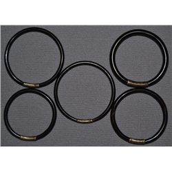 FIVE BLACK CORAL CHILD'S BRACELETS