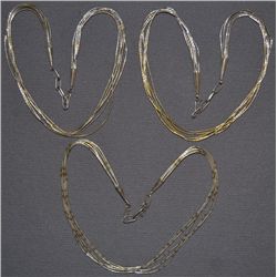 THREE NAVAJO SILVER NECKLACE