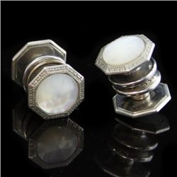 Vintage Snap Cufflinks with Mother of Pearl