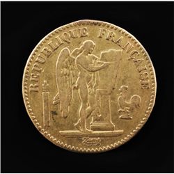 1886 France 20 Francs Gold Coin