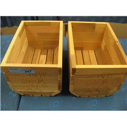2 Wooden carved cedar planter box 14x9x8" high