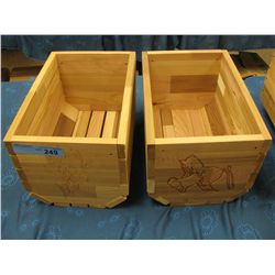 Wooden carved cedar planter box 14x9x8" high