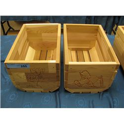 Wooden carved cedar planter box 14x9x8" high