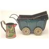 Image 1 : A Huntley & Palmer's novelty biscuit tin in the form of a pram, lithographed in blue and black, 8...