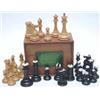 Image 1 : A Jaques of London Staunton pattern chess set, boxwood and ebony in original box with makers labe...