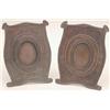 Image 1 : A pair of Arts & Crafts hammered copper photograph frames, 9.5ins. £150-200...