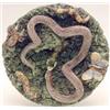 Image 1 : A Caldas Palissy wall plaque, applied with a snake, worms, spider, butterfly and a lizard in a bu...