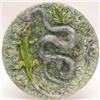 Image 1 : A Mafra Palissy wall plaque, applied with a fighting snake and lizard, a smaller lizard and a fro...