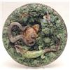 Image 1 : A Mafra Palissy wall plaque, applied with a lizard, snake, toad and 2 moths, 12ins. £250-300...