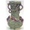 Image 1 : A Mafra Palissy vase with serpent handles and applied with lizards and toads, 7ins. (a.f.) £100-1...