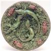 Image 1 : A Mafra Palissy style circular wall plaque with 3 lizards and 5 beetles, 12ins.  £300-400...
