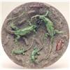 Image 1 : A Mafra Palissy circular wall plaque with 4 lizards and 2 bugs, 12ins.  £250-300...