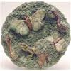 Image 1 : A Caldas Palissy wall plaque with lizard in burrow, 2 moths and other bugs, 9.75ins. £200-300...