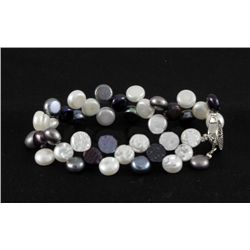 84.07CTW 7" WHITE-BLACK SIOPAO BRACELET METAL LOCK PHIL