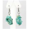 Image 1 : 58.13CTW 2in. OCEAN BLUE CHIPPED STONE HOOK EARRING