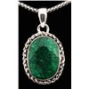 Image 1 : NATURAL EMERALD BERYL 35.53CTW SILVER PENDANT