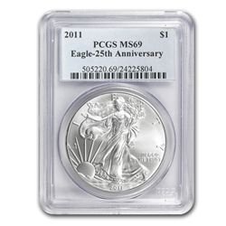 2011 1 oz Silver American Eagle MS-69 PCGS