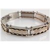 Image 2 : Men's Stainless Electroplated Bracelet 8 3/4" with Gold
