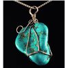 Image 2 : NATURAL 135.55CTW TURQUOISE WIRE WRAPPED PENDANT