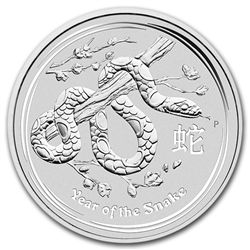 2013 1 oz Silver Australian Lunar Year of the Snake Coi