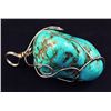 Image 1 : NATURAL 204.32CTW TURQUOISE WIRE WRAPPED PENDANT