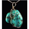 Image 2 : NATURAL 204.32CTW TURQUOISE WIRE WRAPPED PENDANT