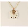 Genuine 24.31ctw Elephant White Jade Pendant