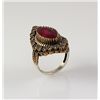 Image 1 : Natural Stone Cocktail Victorian Design Ring