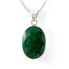 Image 2 : 67.5ctw Artistic Design Silver Emerald Pendant (18x30mm