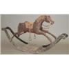Image 1 : A 19th century carved and painted wood rocking horse, with detailed head on traditional bow rocke...