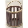 Image 1 : A George III mahogany peat bucket with pierced sides, brass bound rim and foot, and swing handle,...