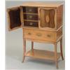 Image 1 : An Edwardian satinwood and rosewood collectors cabinet with two panelled doors enclosing 6 drawer...