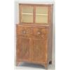 Image 1 : A George III Sheraton design rosewood banded mahogany secretaire bookcase with 2 glazed doors, ov...
