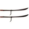 Image 2 : A RARE PAIR OF BURMESE DHA POLEARMS