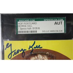 GEORGE KELL 1964 HOF YELLOW PLAQUE SGC "A" AUTHENTICATED SLABBED AUTOGRAPH