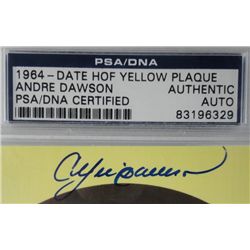 Autographed Andre Dawson Hall of Fame Gold Plaque Post Card , PSA / DNA