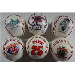 6-COMMEMORATIVE BASEBALLS, MOSTLY INDIANS