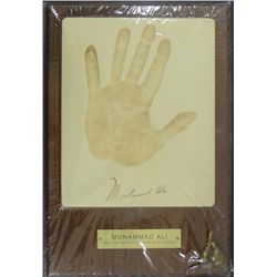 MUHAMMAD ALI - PLASTER CAST HAND PRINT PLAQUE