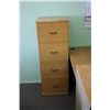 Image 2 : MAPLE / BLACK CORNER DESK WITH 4 DRAWER FILE CABINET AND CHAIR