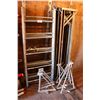 Image 1 : GREY METAL MOBILE SCAFOLDING WITH SUPPORT LEGS