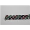 Image 2 : 9.25 STERLING SILVER AND RHODIUM FINISH NATURAL BLUE SAPPHIRE, EMERALD, RUBY AND