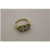 Image 1 : 14 KT. YELLOW GOLD AND RHODIUM FINISH NATURAL EMERALD & DIAMOND SET LADIES RING.