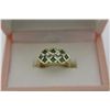 Image 3 : 14 KT. YELLOW GOLD AND RHODIUM FINISH NATURAL EMERALD & DIAMOND SET LADIES RING.