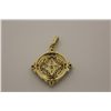Image 2 : 14KT. YELLOW GOLD & RHODIUM FINISH DIAMOND SET PENDANT.