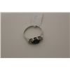 Image 1 : LADIES 18KT. WHITE GOLD NATURAL BLUE-GREEN SAPPHIRE & DIAMOND SET DRESS RING.