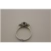Image 2 : LADIES 18KT. WHITE GOLD NATURAL BLUE-GREEN SAPPHIRE & DIAMOND SET DRESS RING.